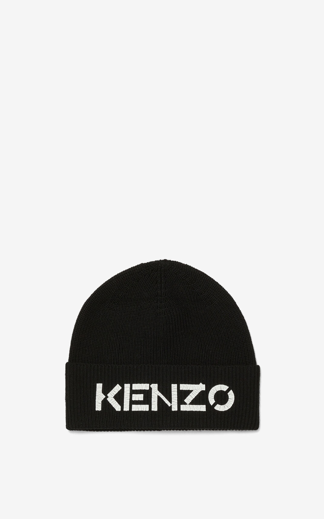 Kenzo Logo knit Kötött Sapka Férfi Fekete | ID.126353